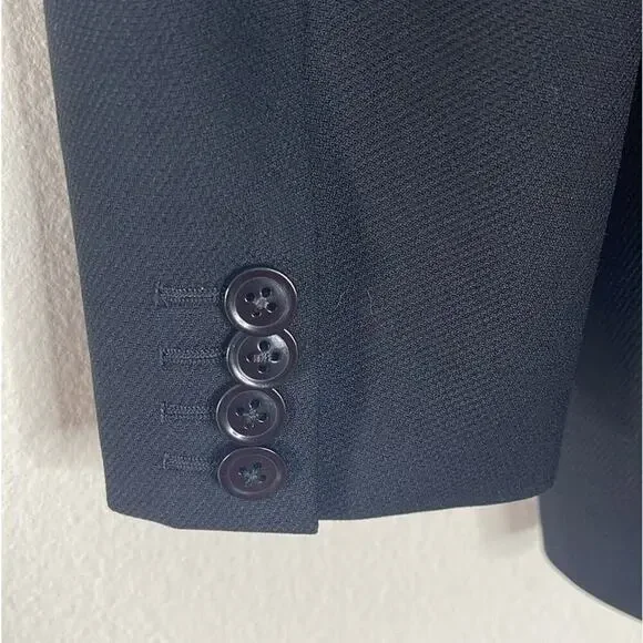ARMANI COLLEZIONI MEN'S SINGLE BREASTEDBLACKWOOL BLAZERSIZE 40R
